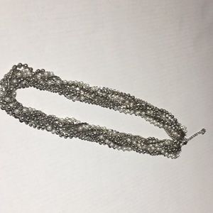Ann Taylor silver and pearl necklace